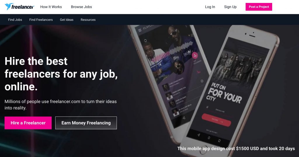 freelancer.com sitio de empleos a distancia