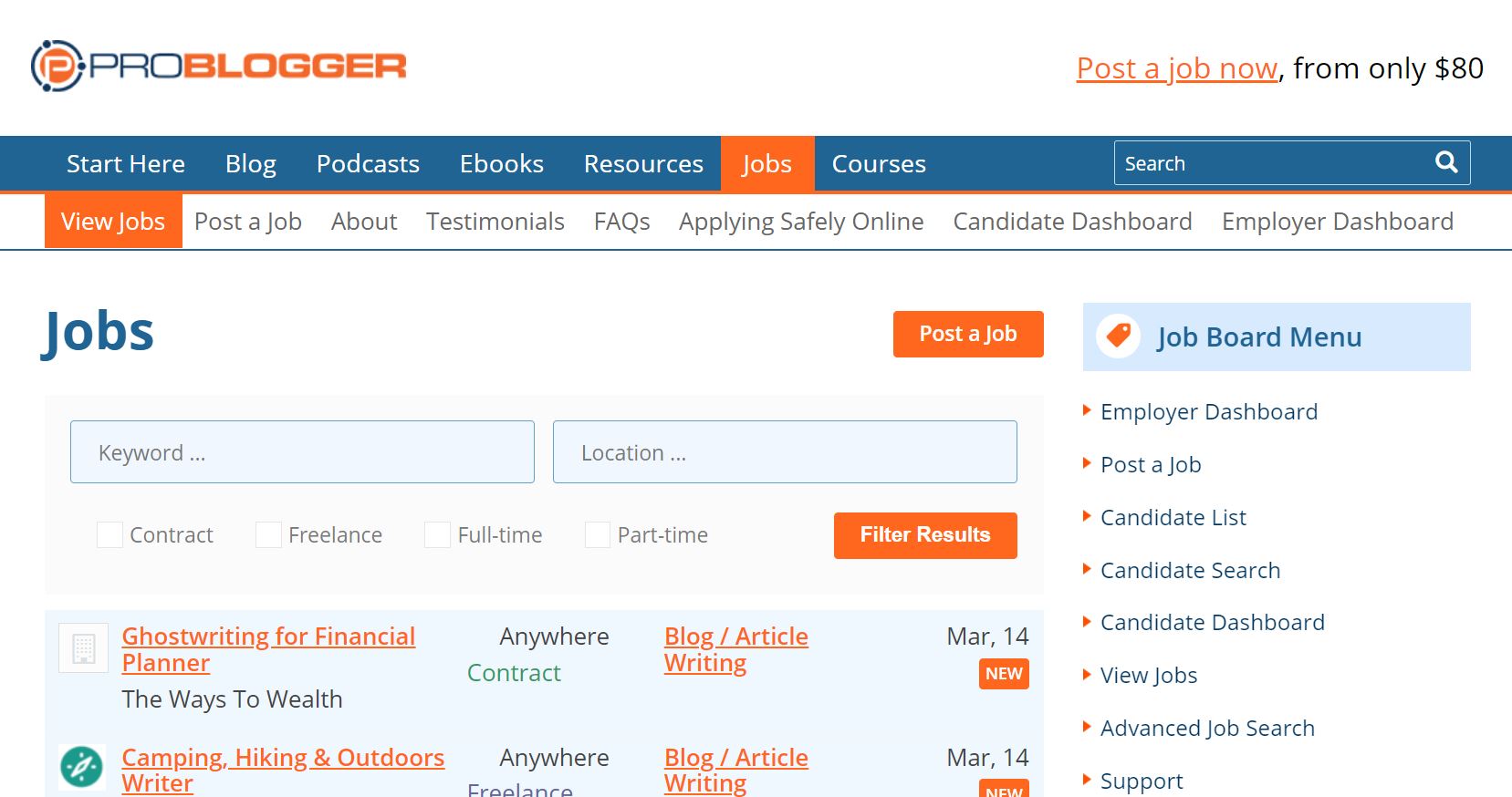 Página de inicio de Problogger