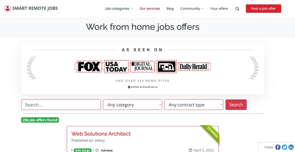 sitio de empleos remotos