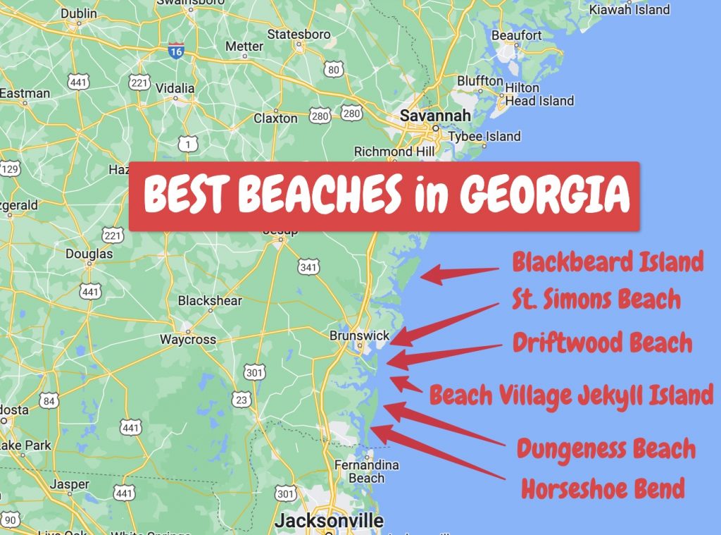 Las mejores playas de Georgia MAPA