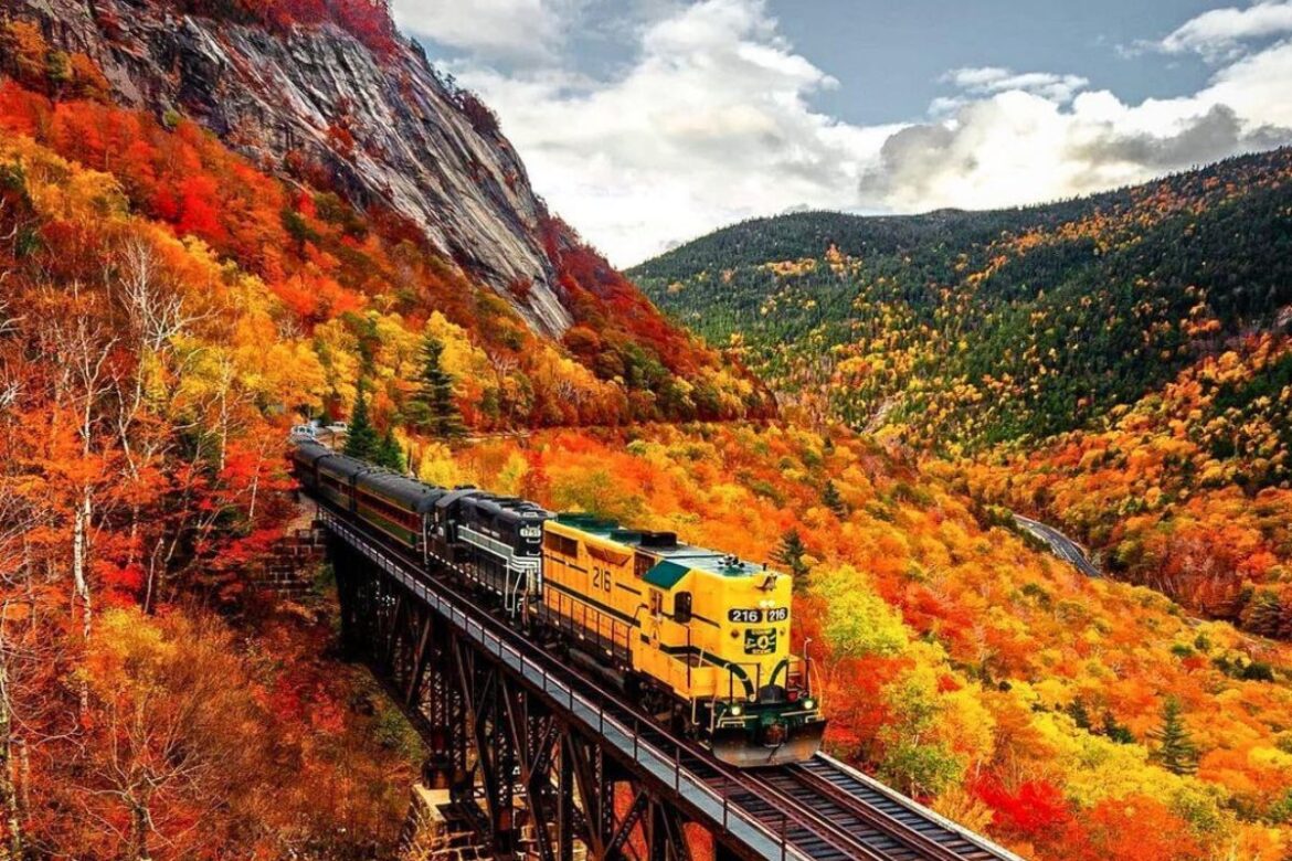 El viaje perfecto en tren en otoño por un valle poco conocido de New Hampshire